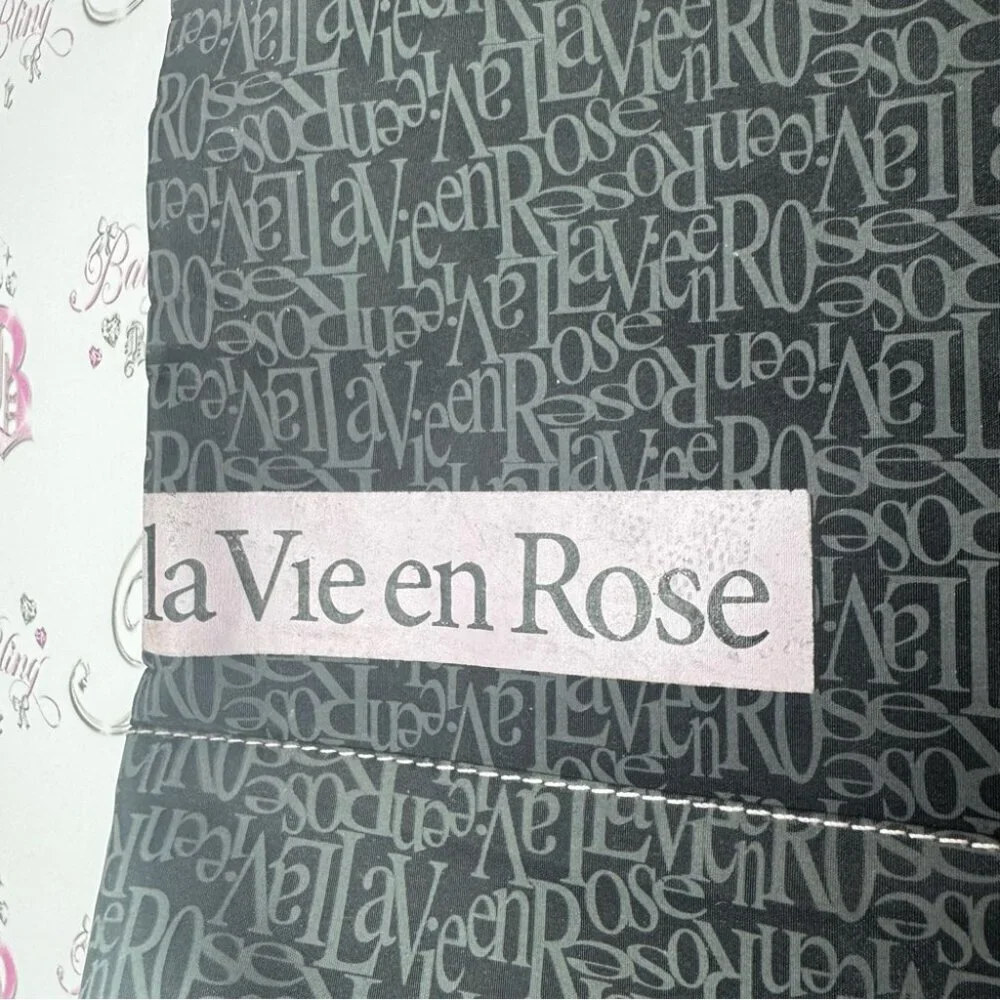 La Vie en Rose Black Tote Bag pink black